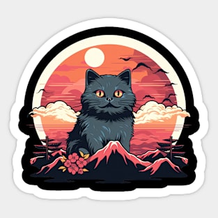 Giant cat sunset background Sticker